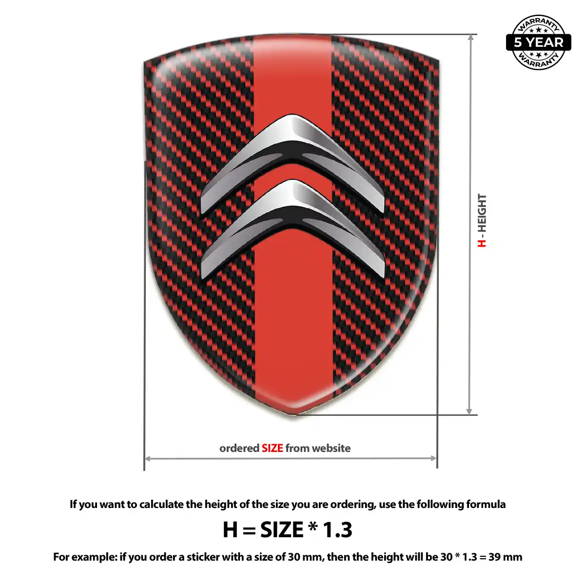 Citroen Polyurethane Domed Sticker Exterior Luxe
