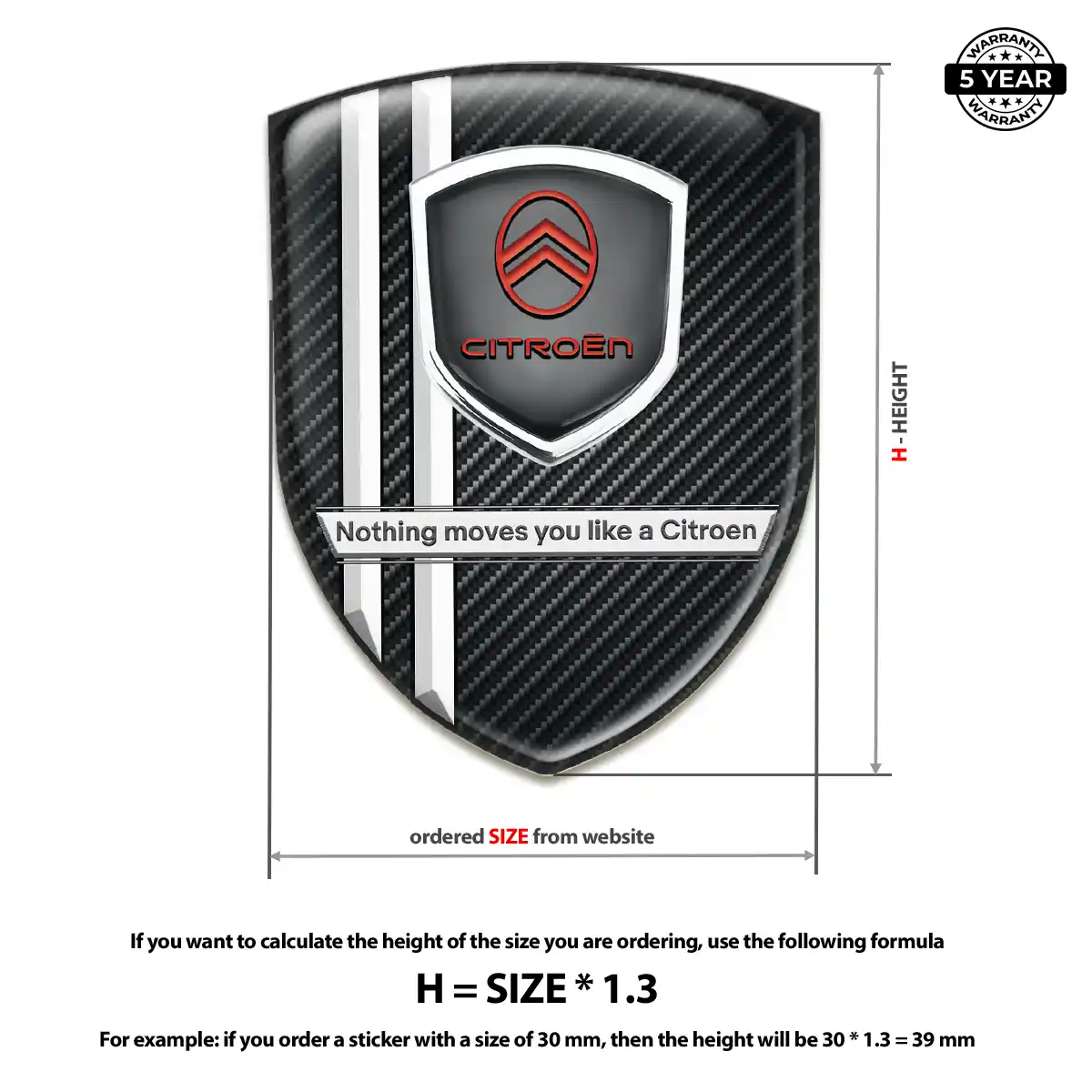 Citroen Polyurethane Domed Sticker Noble Edition