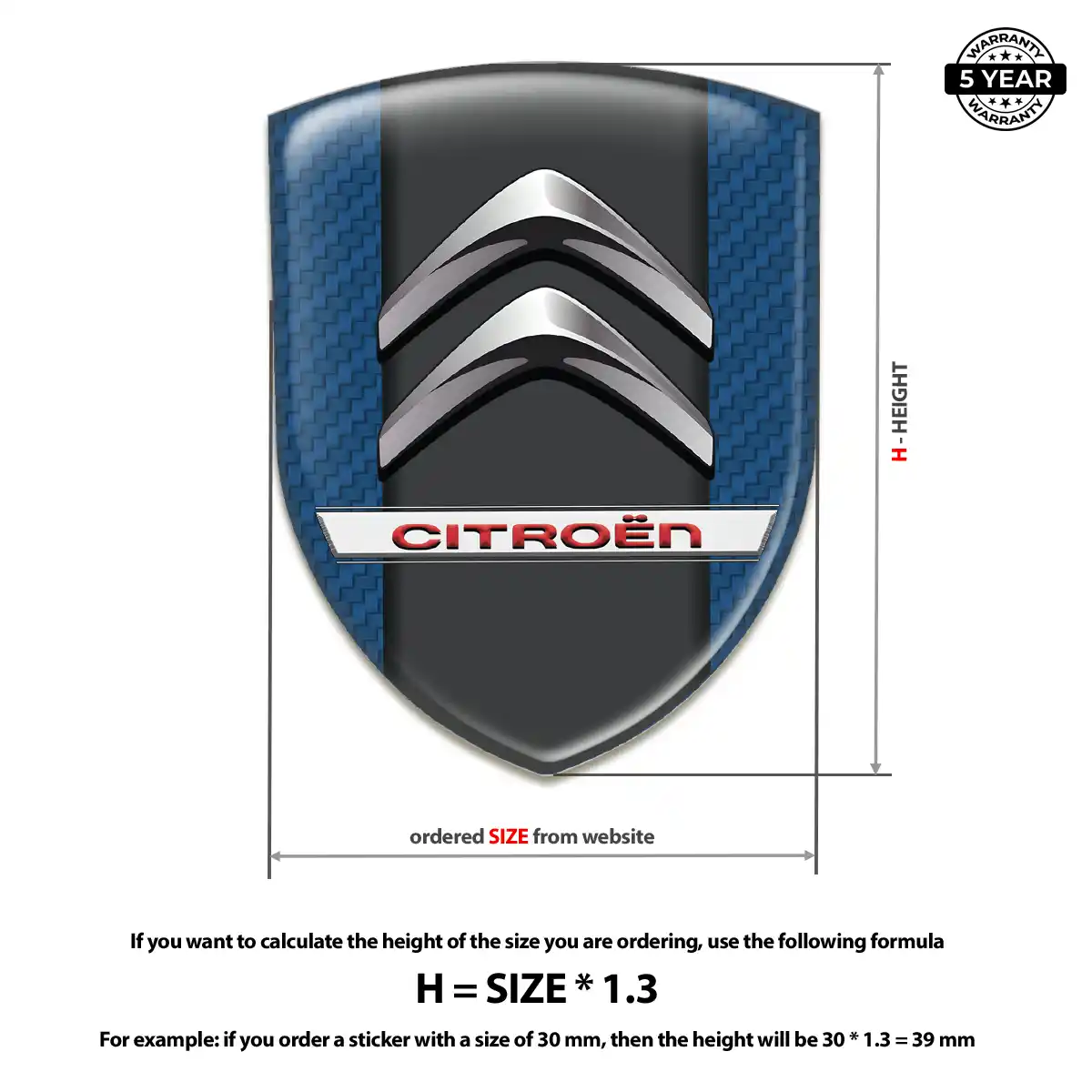 Citroen Polyurethane Domed Sticker Opulent Line