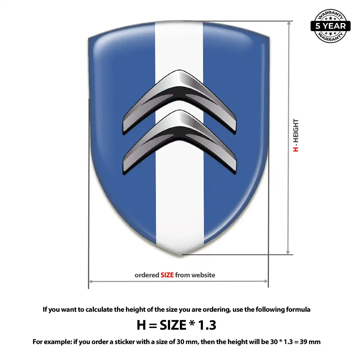 Citroen Polyurethane Domed Sticker Premium Dome