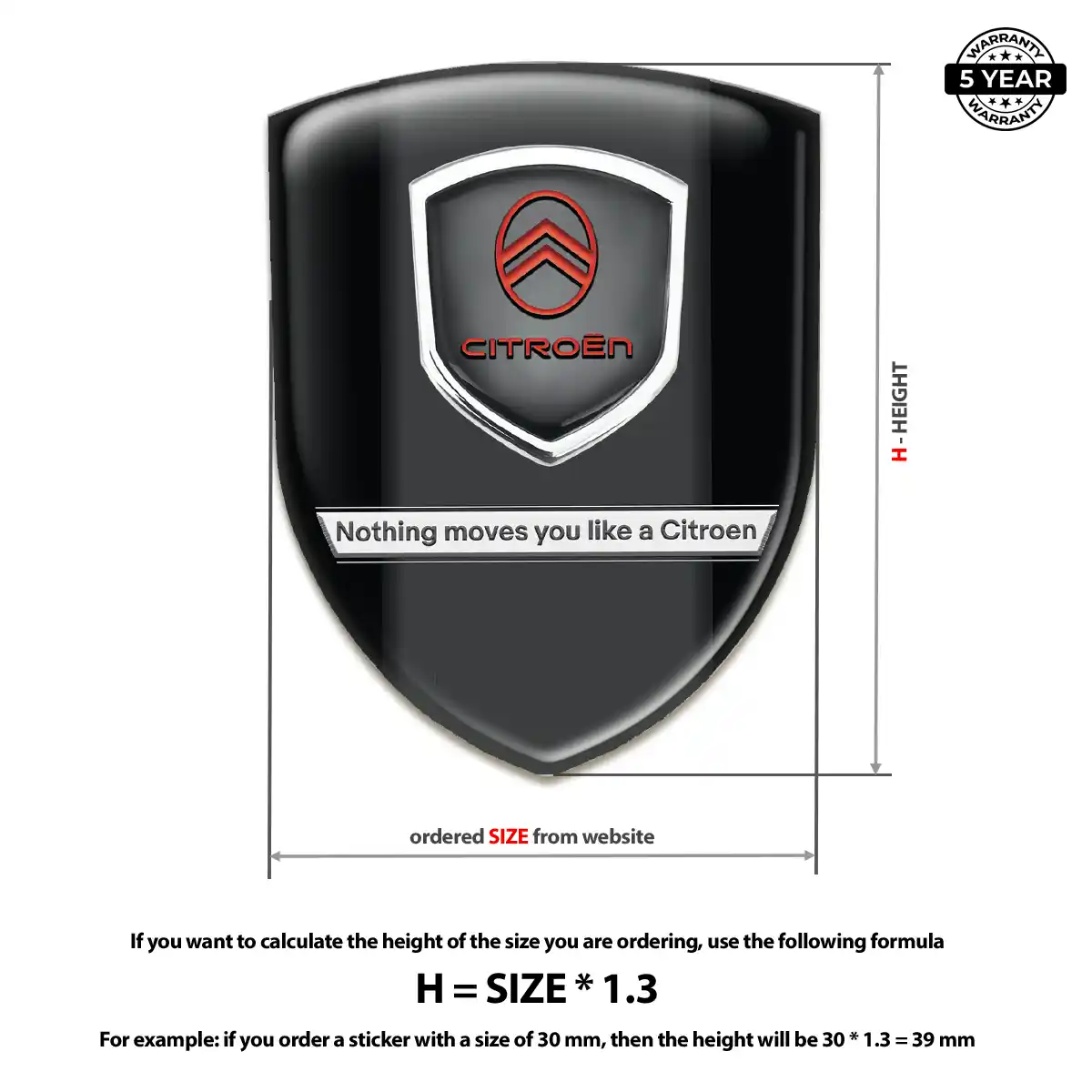 Citroen Polyurethane Domed Sticker Prestige Line