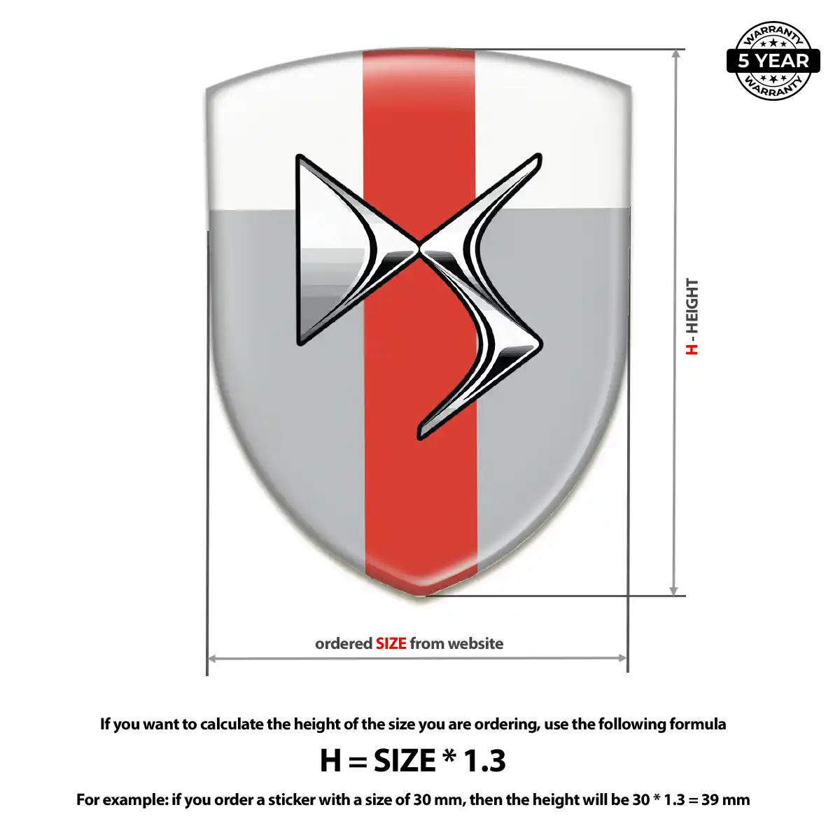 Citroen Polyurethane Domed Sticker Prime Quality