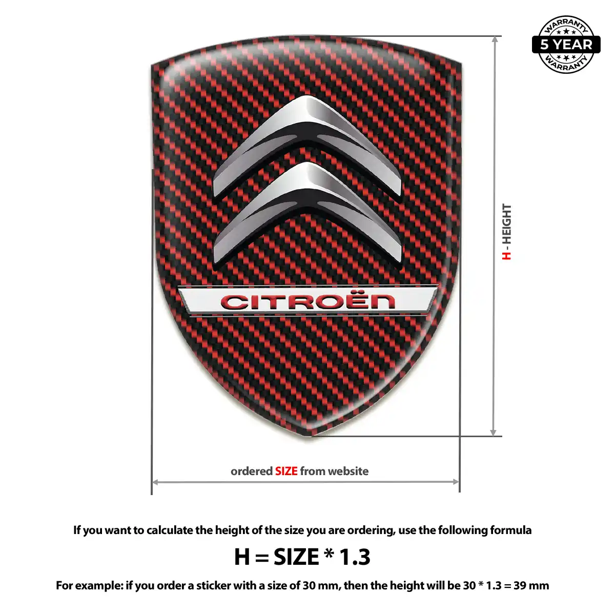 Citroen Polyurethane Domed Sticker Signature Grade