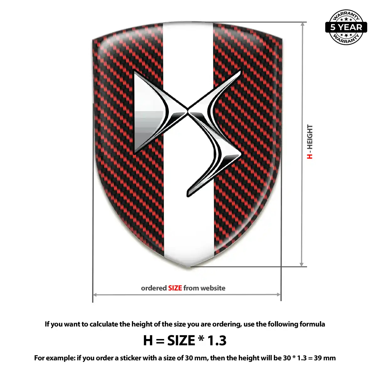 Citroen Resin Badge Sticker Cabin Style