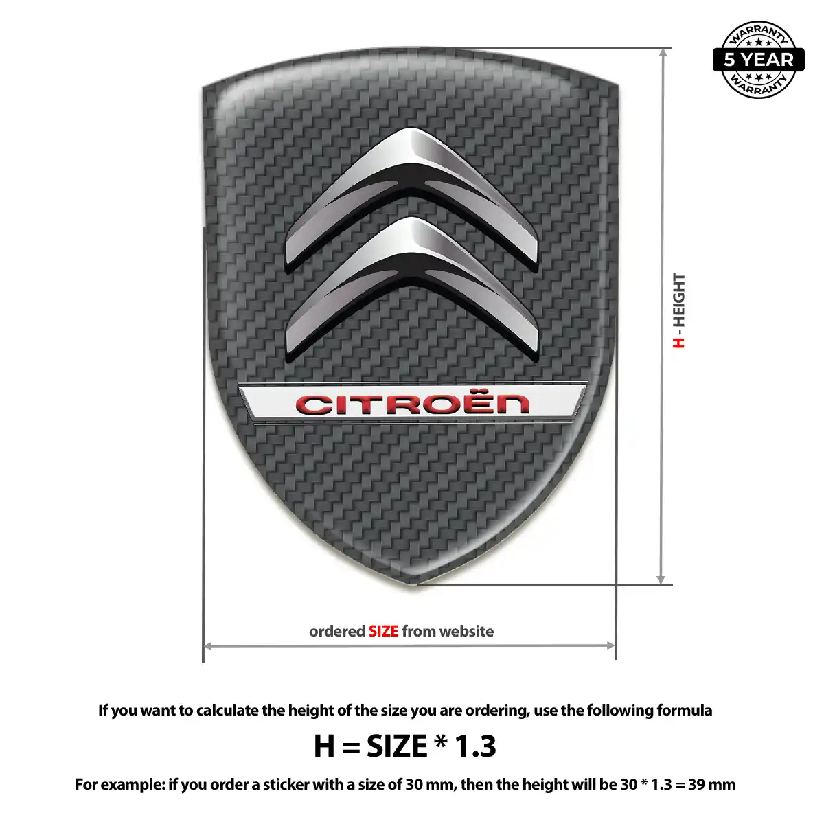 Citroen Resin Badge Sticker Deluxe Edition