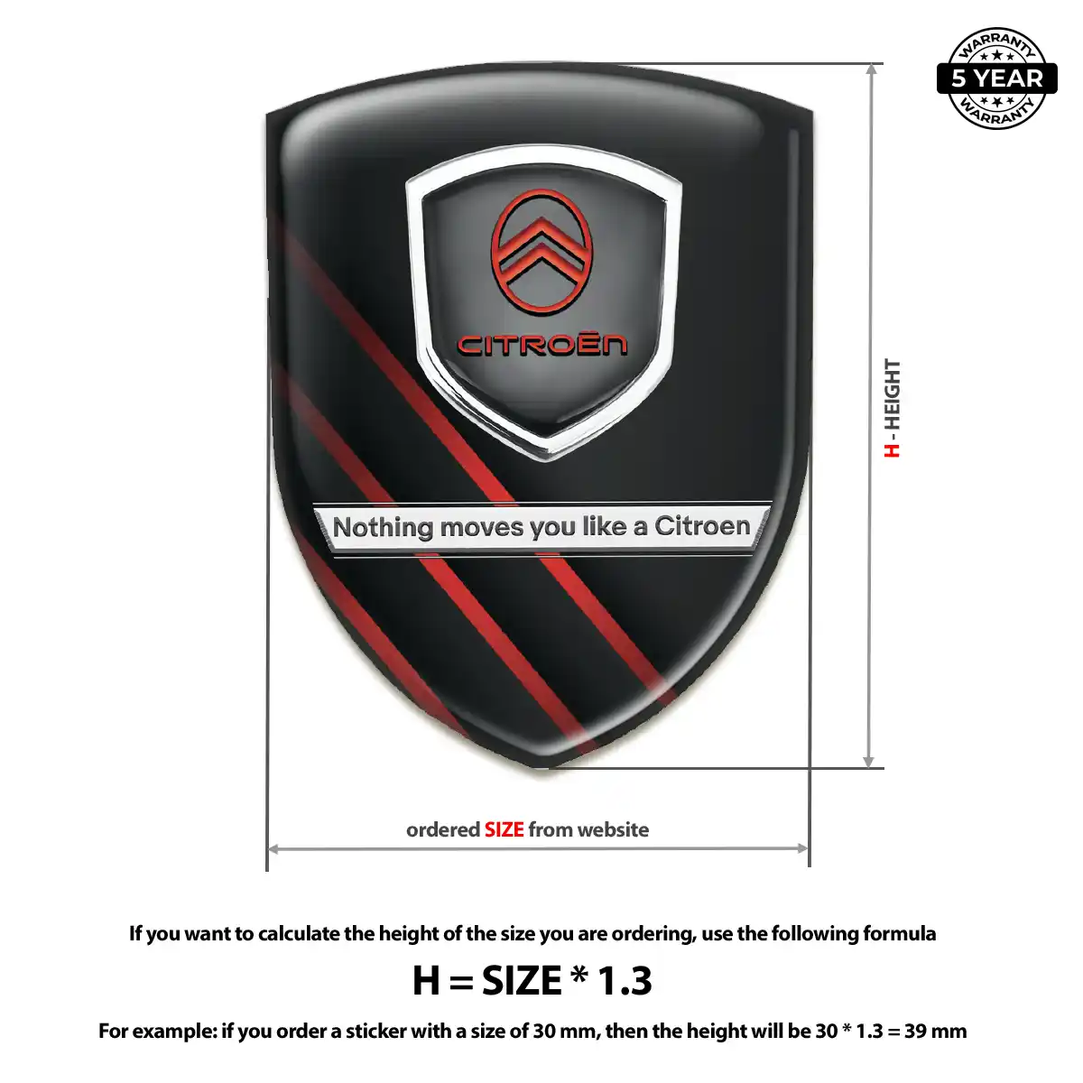Citroen Resin Badge Sticker Exclusive Series