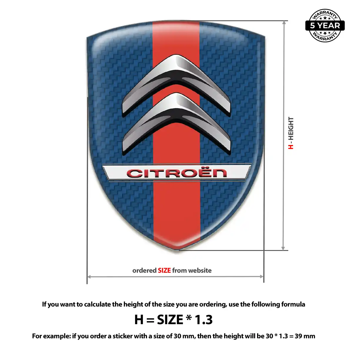 Citroen Resin Badge Sticker Exterior Luxe