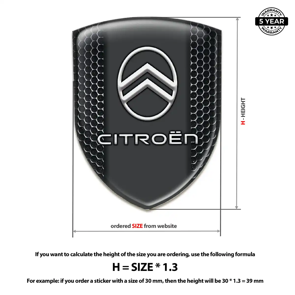 Citroen Resin Badge Sticker Opulent Line