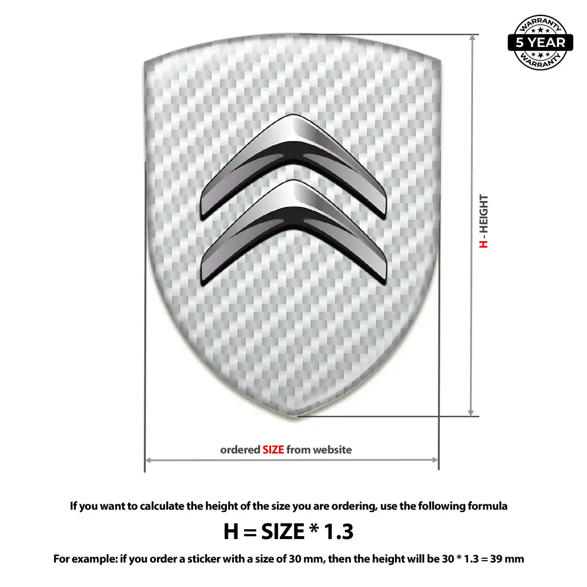 Citroen Resin Badge Sticker Premium Dome