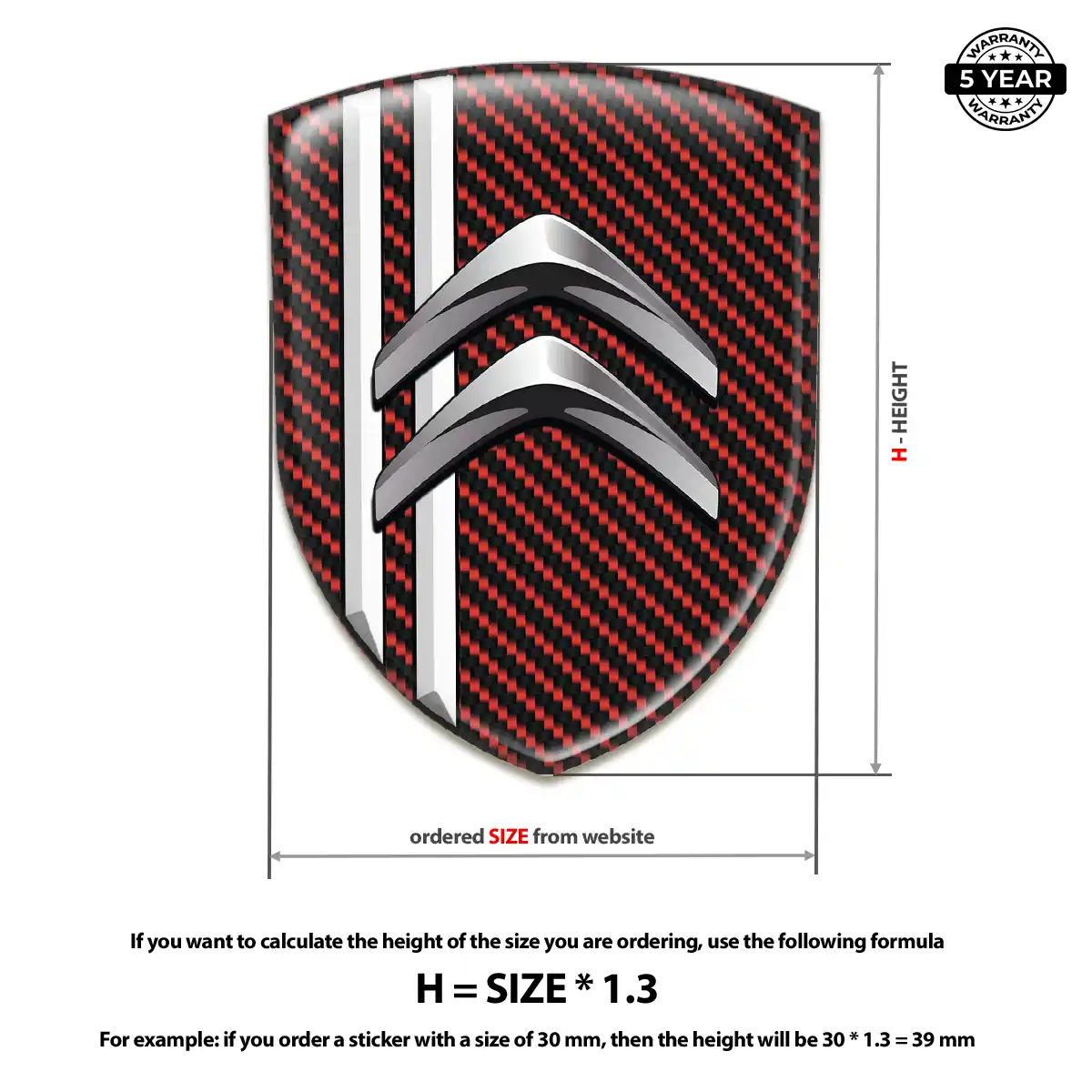 Citroen Resin Badge Sticker Refined Design