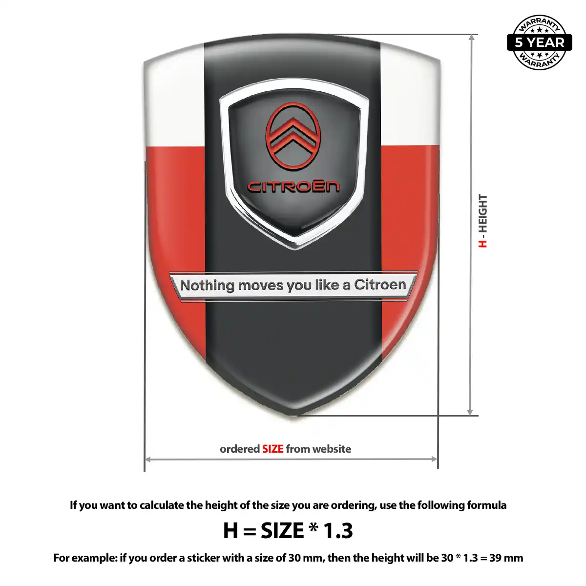 Citroen Resin Badge Sticker Resin Elite