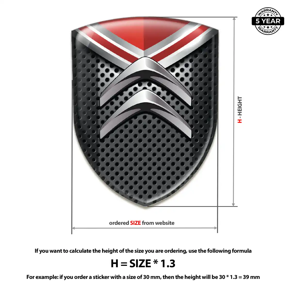Citroen Resin Badge Sticker Signature Grade