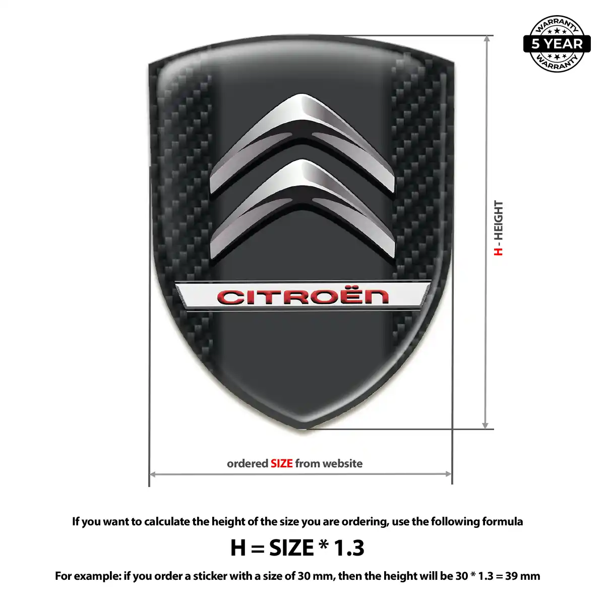 Citroen Resin Badge Sticker Sleek Style