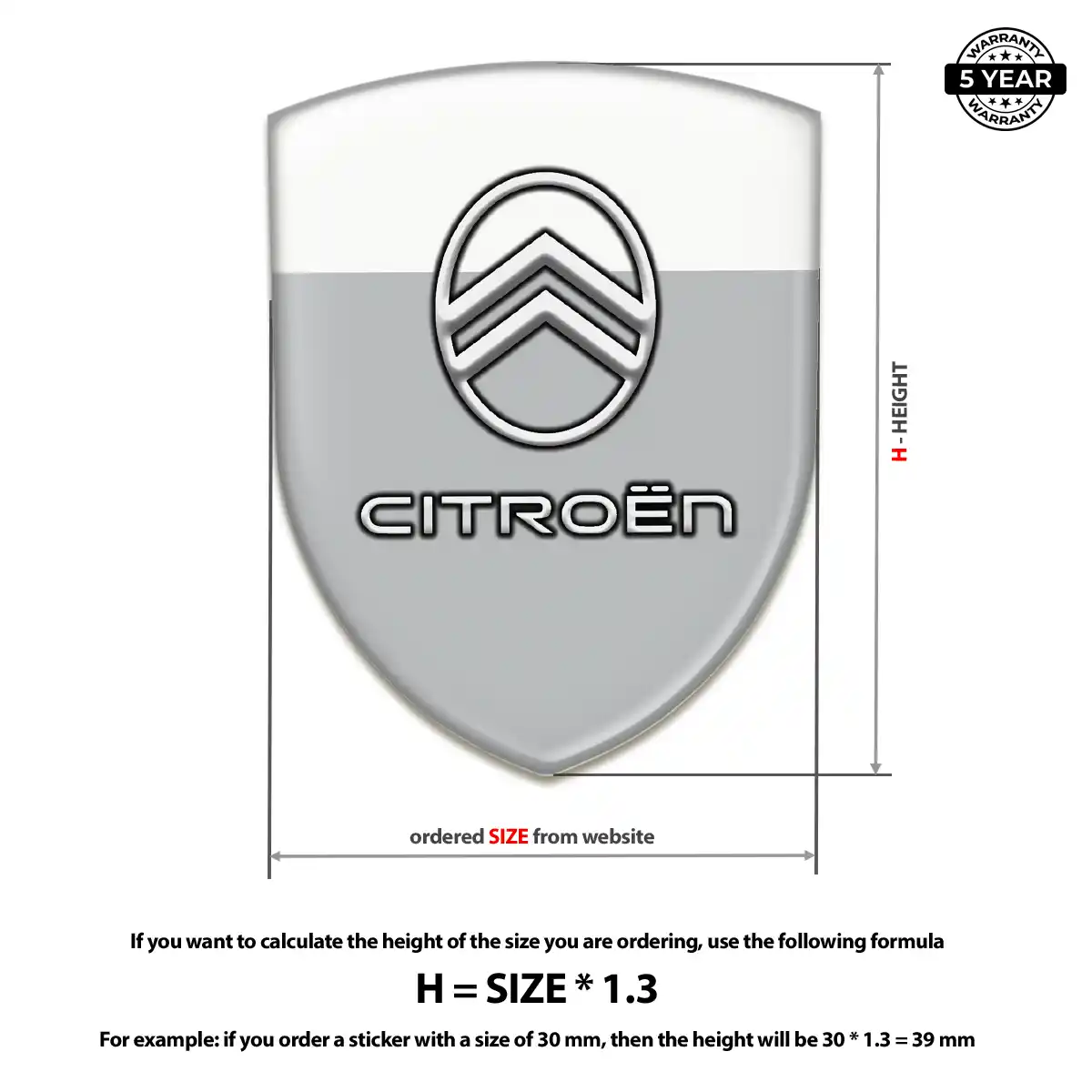 Citroen Resin Badge Sticker Superior Craft