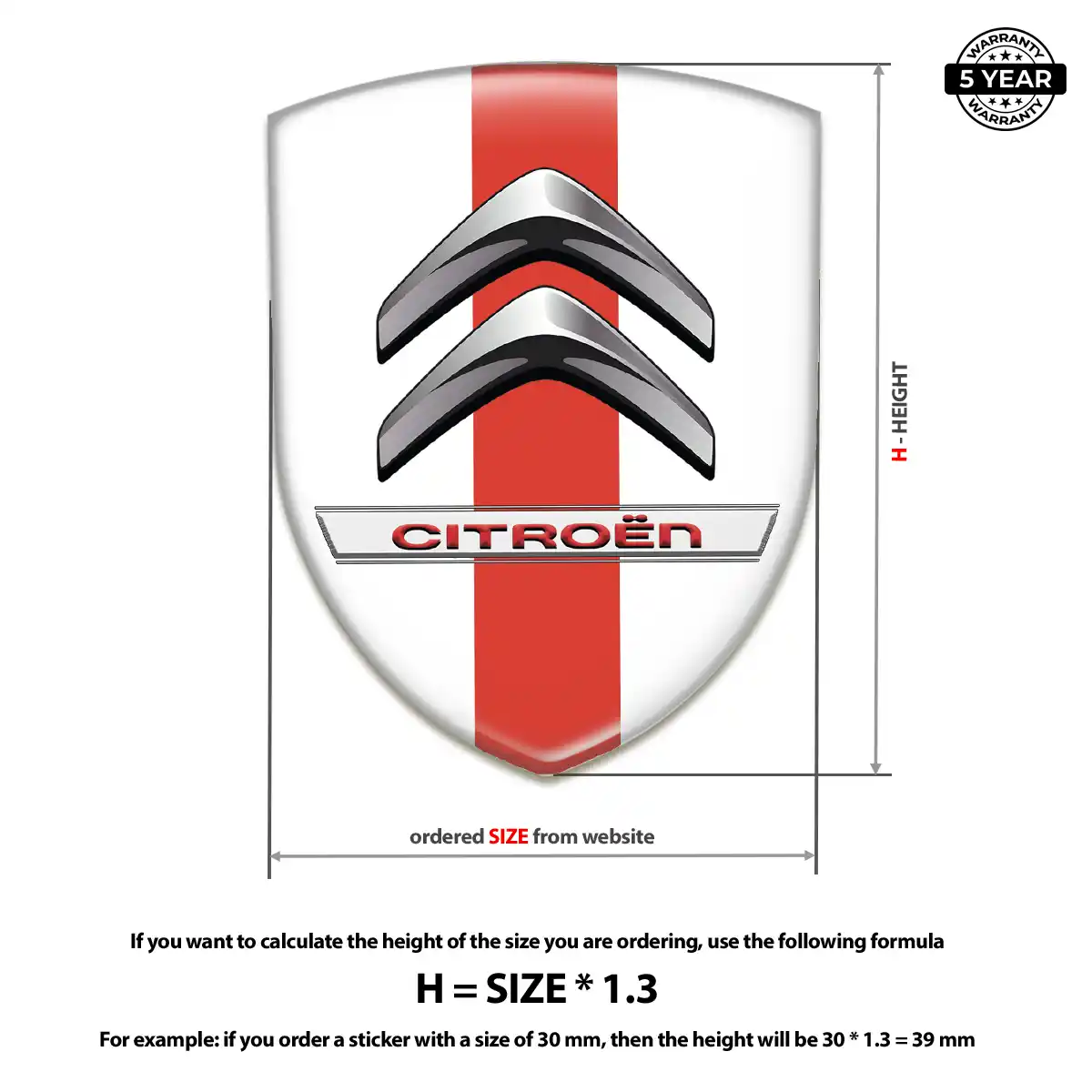 Citroen Resin Domed Sticker Deluxe Edition