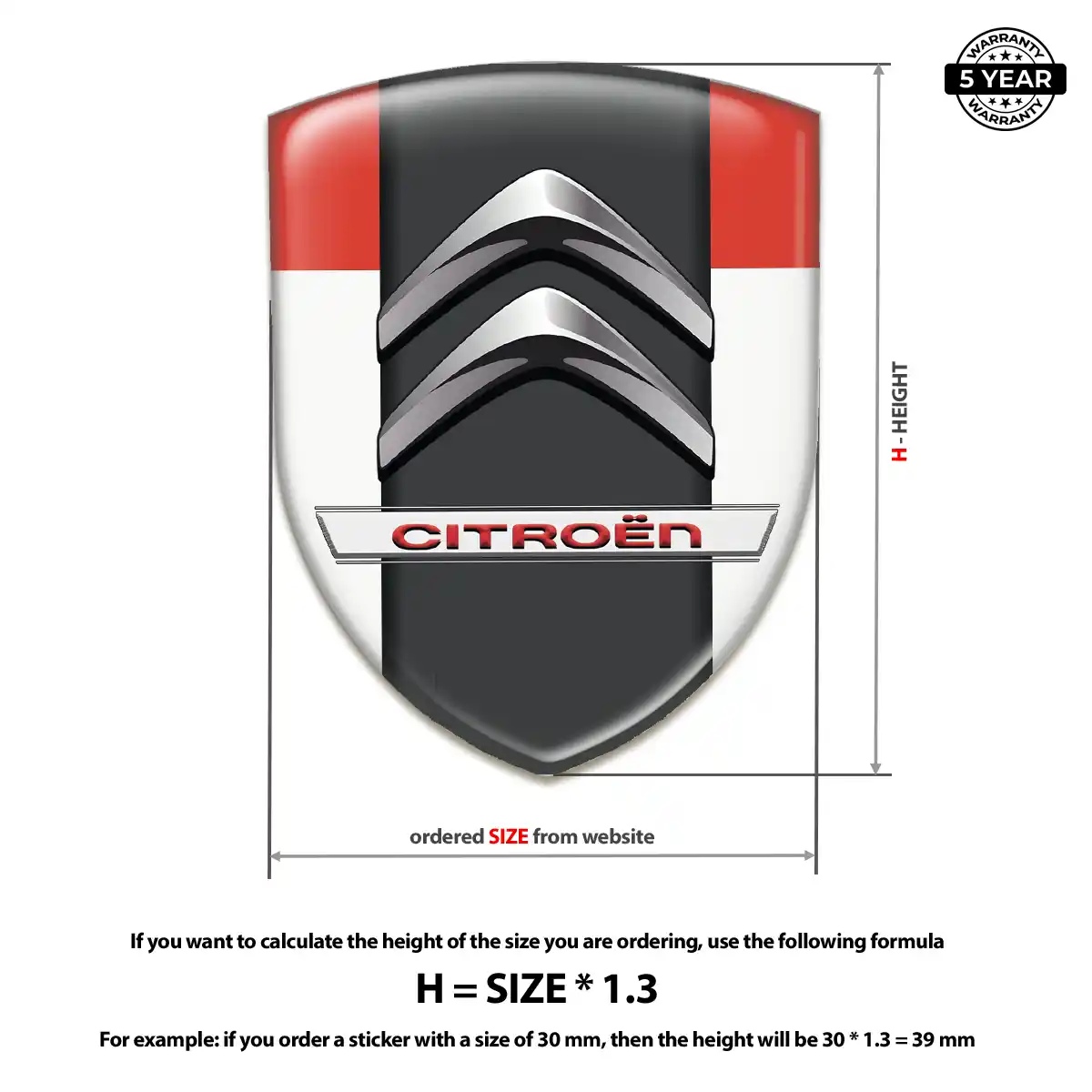 Citroen Resin Domed Sticker Elite Edition