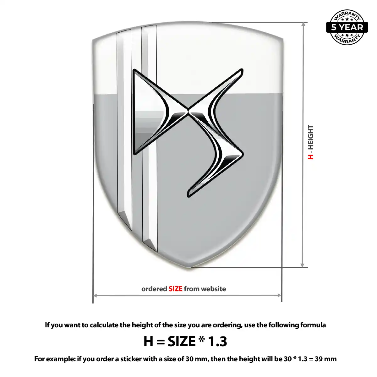 Citroen Resin Domed Sticker Interior Elegance