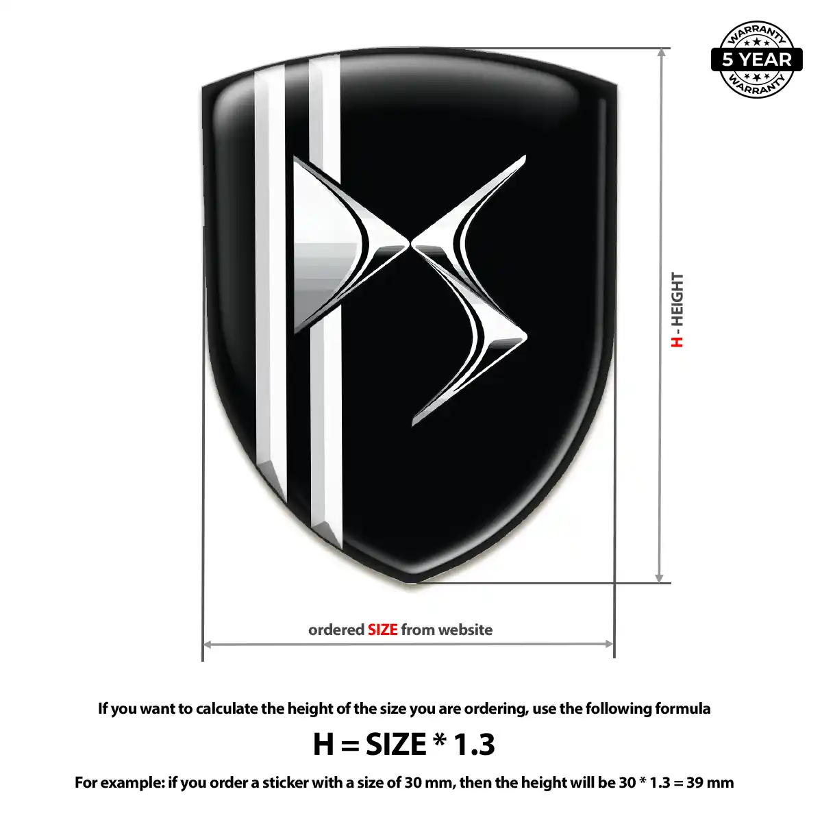 Citroen Resin Domed Sticker Interior Luxe