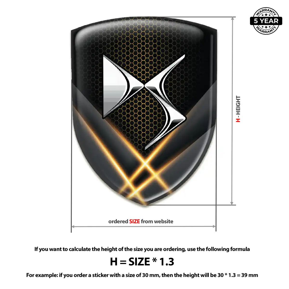 Citroen Resin Domed Sticker Opulent Line