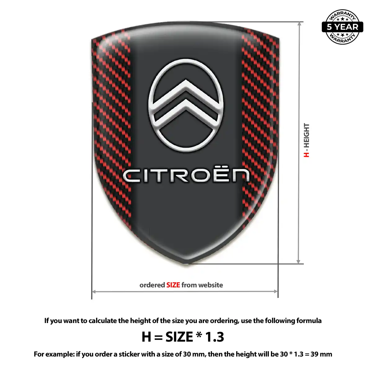Citroen Resin Domed Sticker Prestige Line
