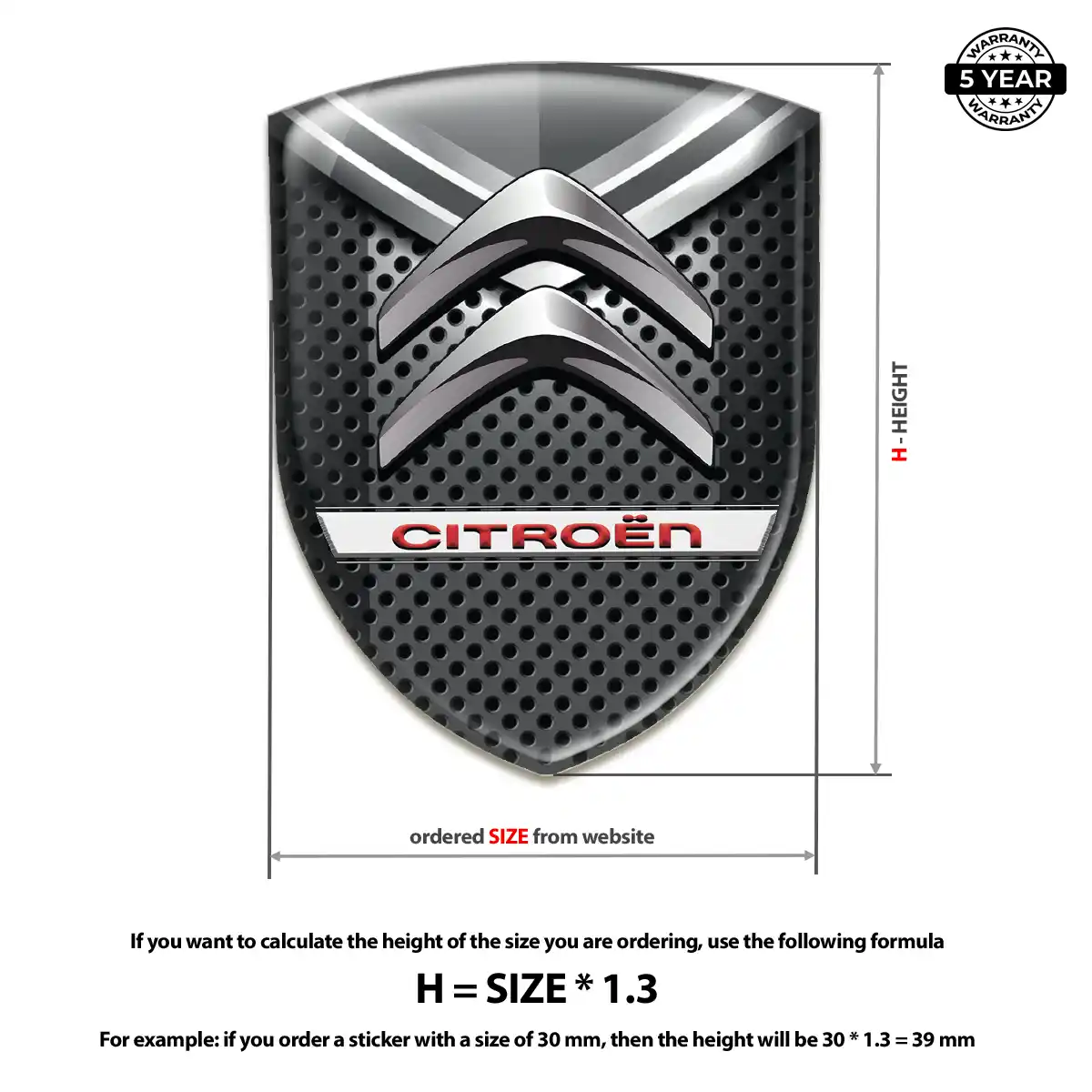 Citroen Resin Domed Sticker Refined Design