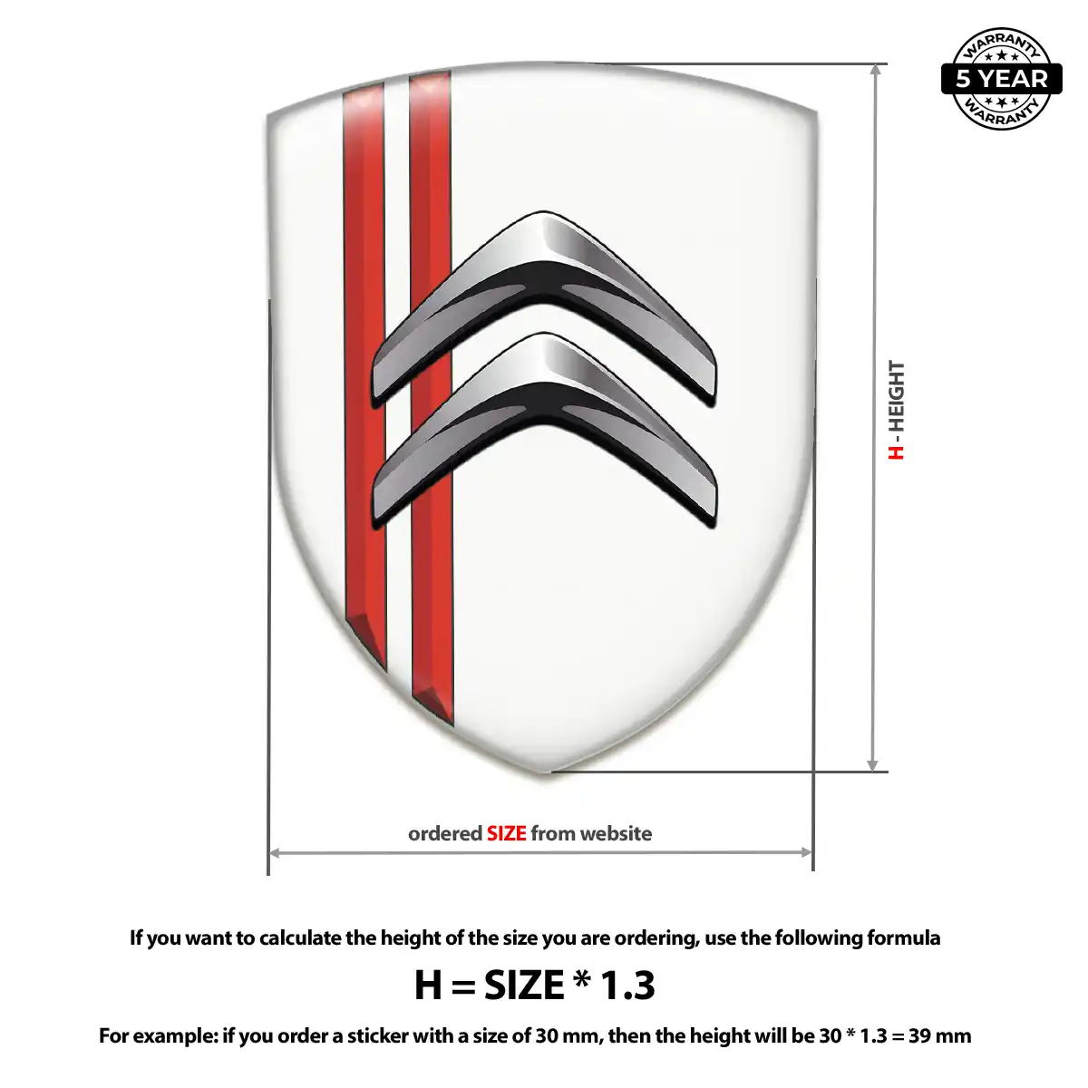 Citroen Resin Domed Sticker Resin Elite