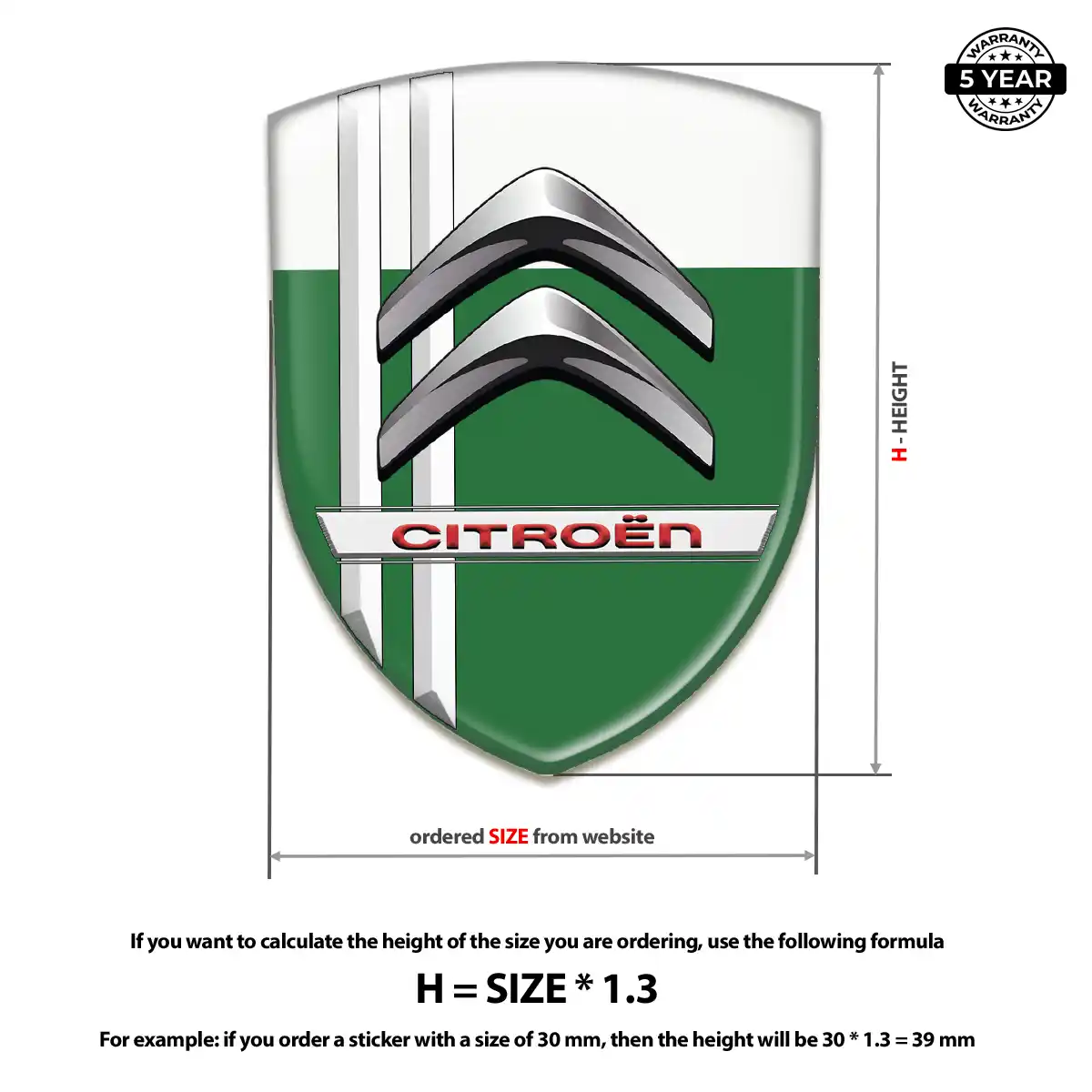 Citroen Resin Domed Sticker Signature Grade