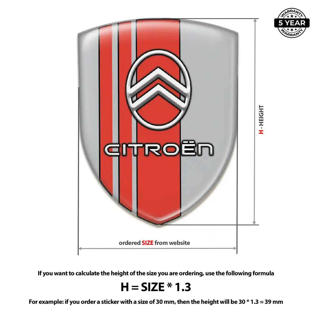 Citroen Resin Domed Sticker Sleek Style