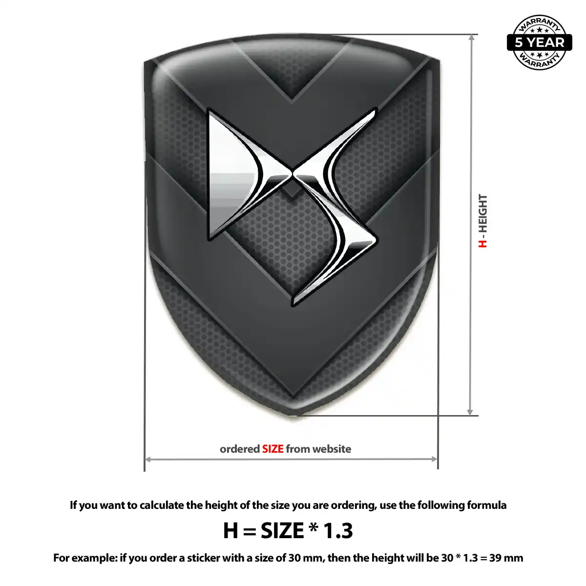 Citroen Resin Domed Sticker Superior Craft