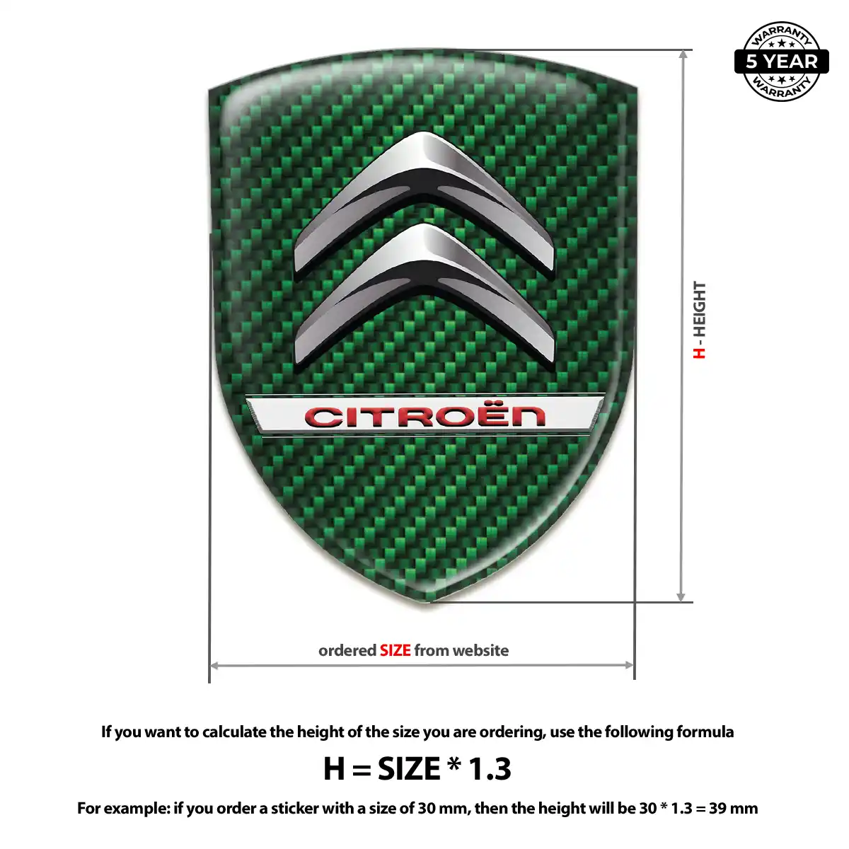 Citroen Resin Emblem Sticker Cabin Style