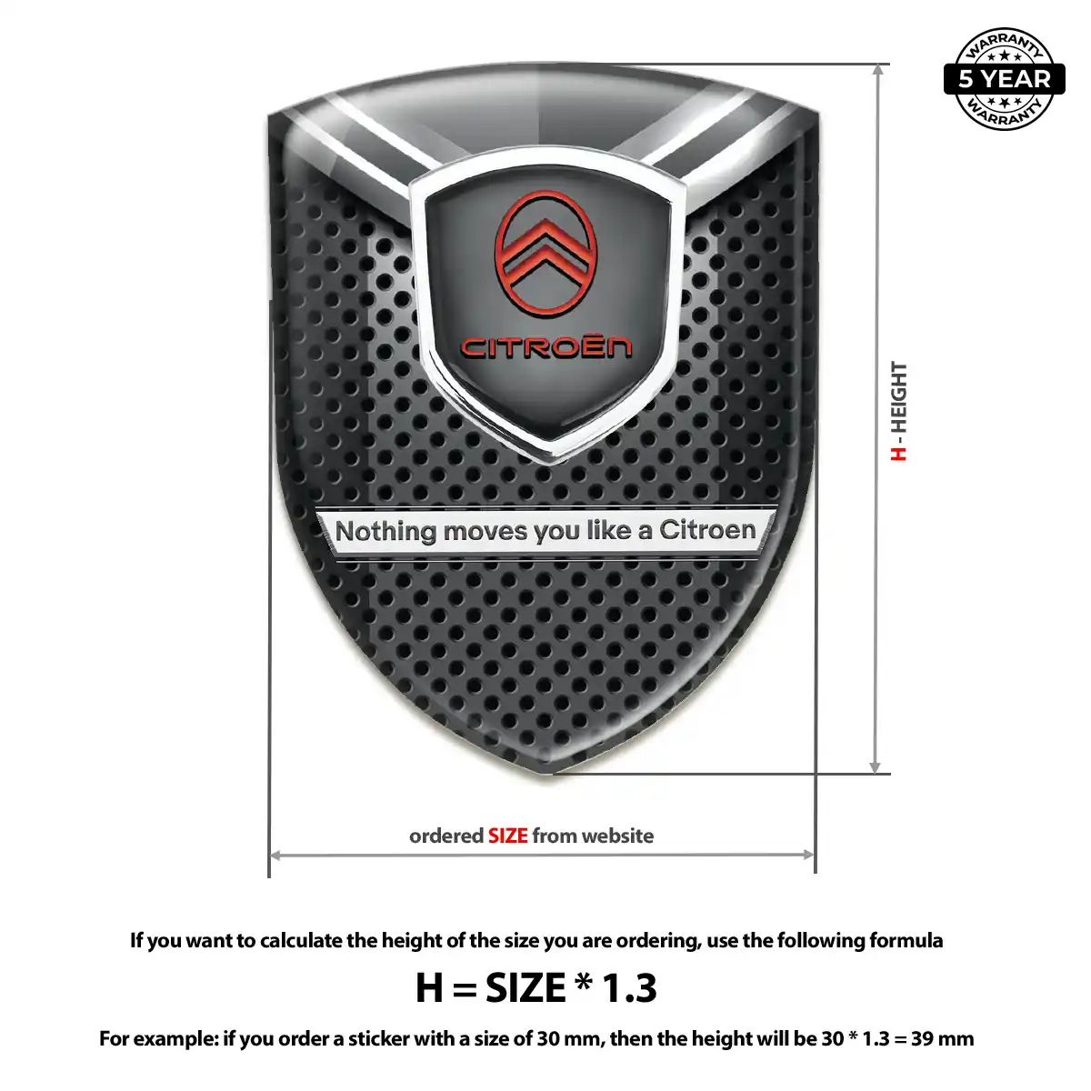 Citroen Resin Emblem Sticker Deluxe Edition