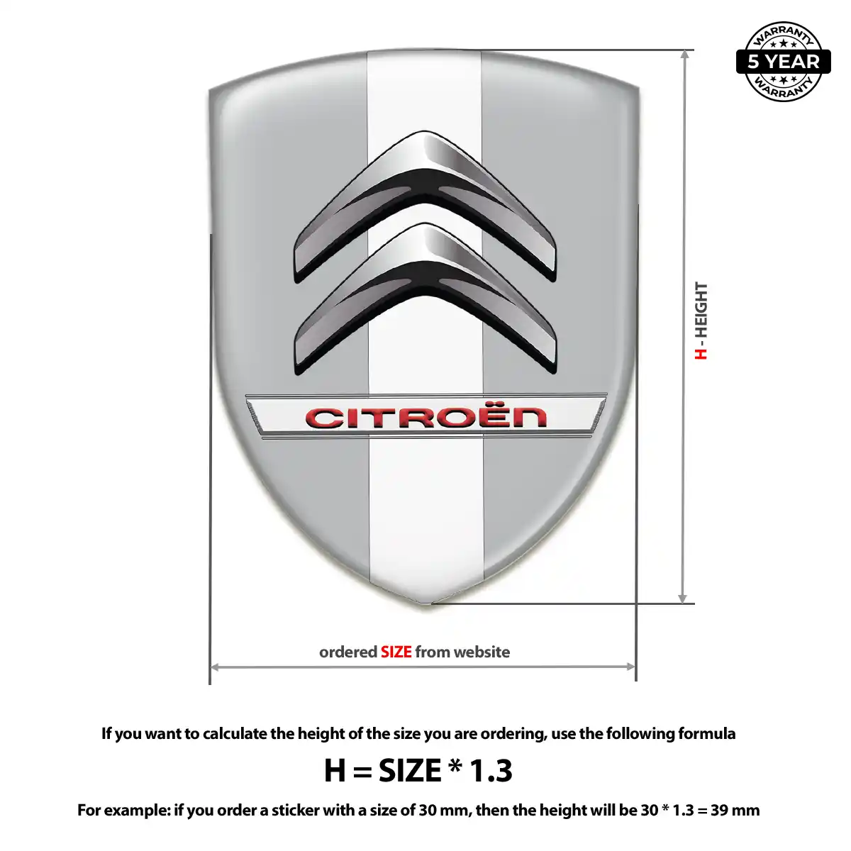 Citroen Resin Emblem Sticker Elite Finish