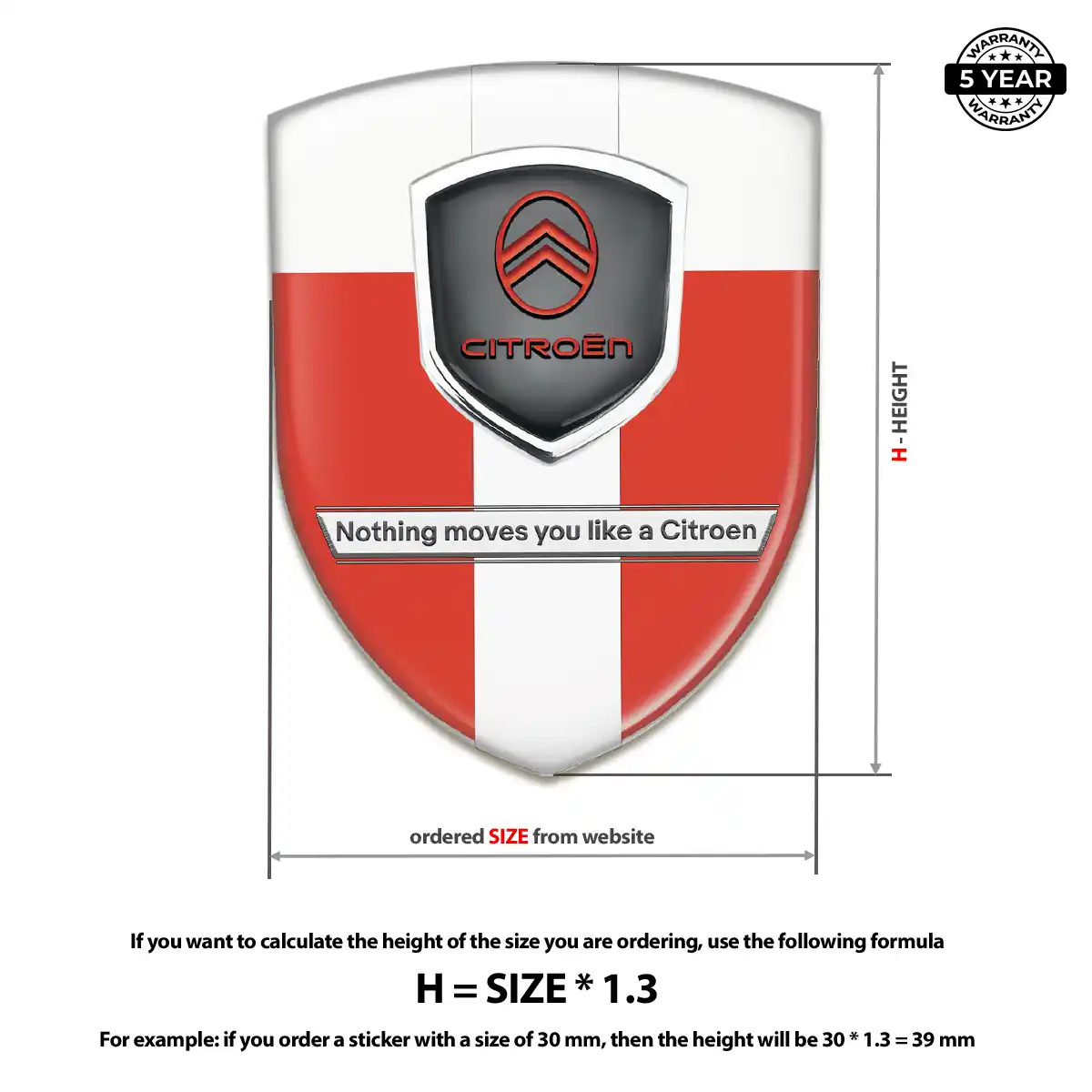 Citroen Resin Emblem Sticker Exclusive Series
