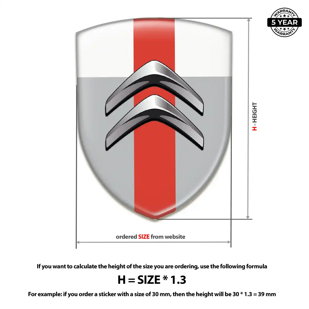 Citroen Resin Emblem Sticker Interior Elegance