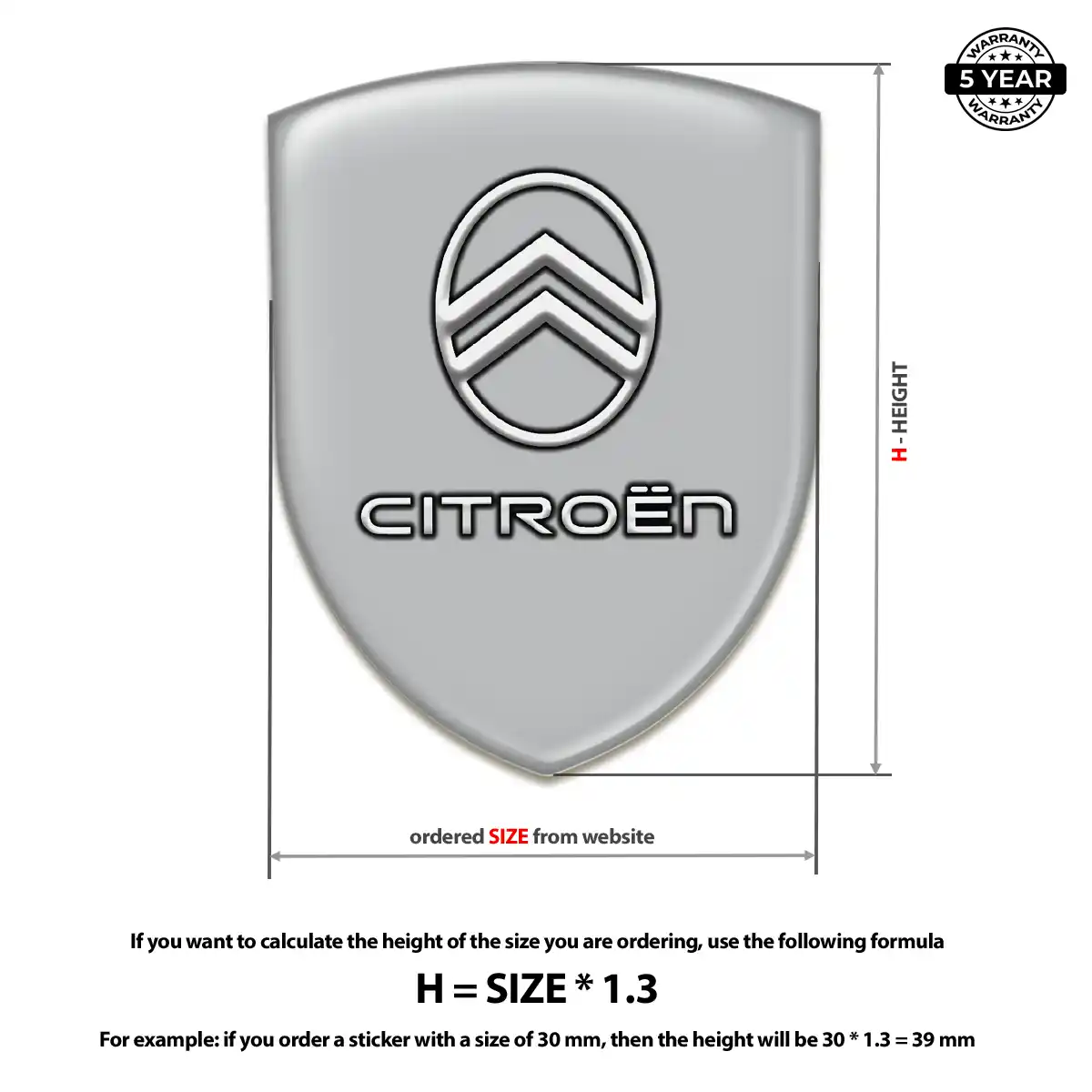 Citroen Resin Emblem Sticker Interior Luxe