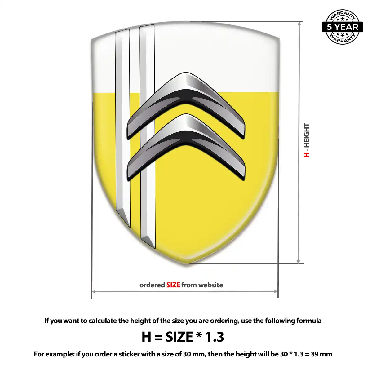 Citroen Resin Emblem Sticker Noble Edition