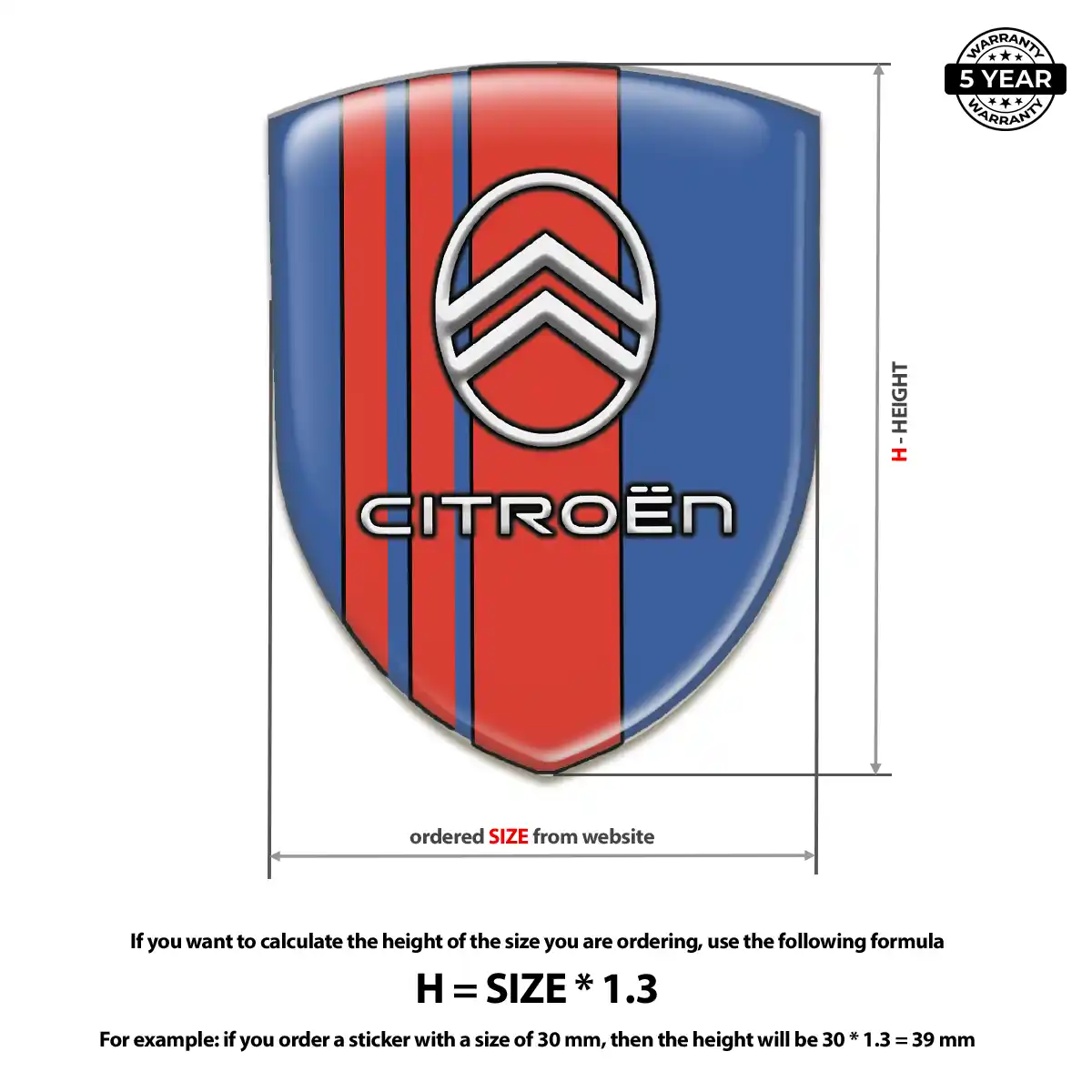 Citroen Resin Emblem Sticker Refined Design