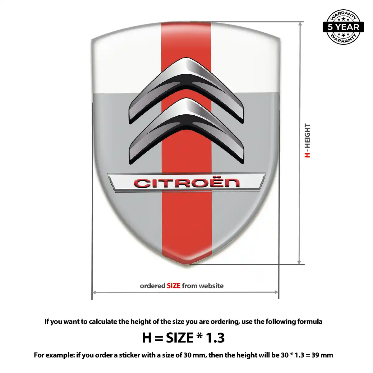 Citroen Resin Emblem Sticker Resin Elite