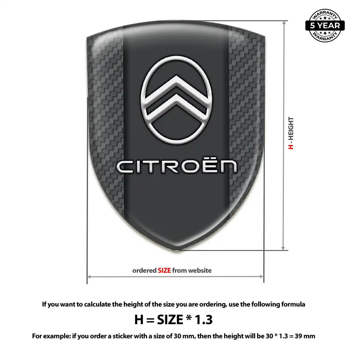 Citroen Resin Emblem Sticker Resin Luxe