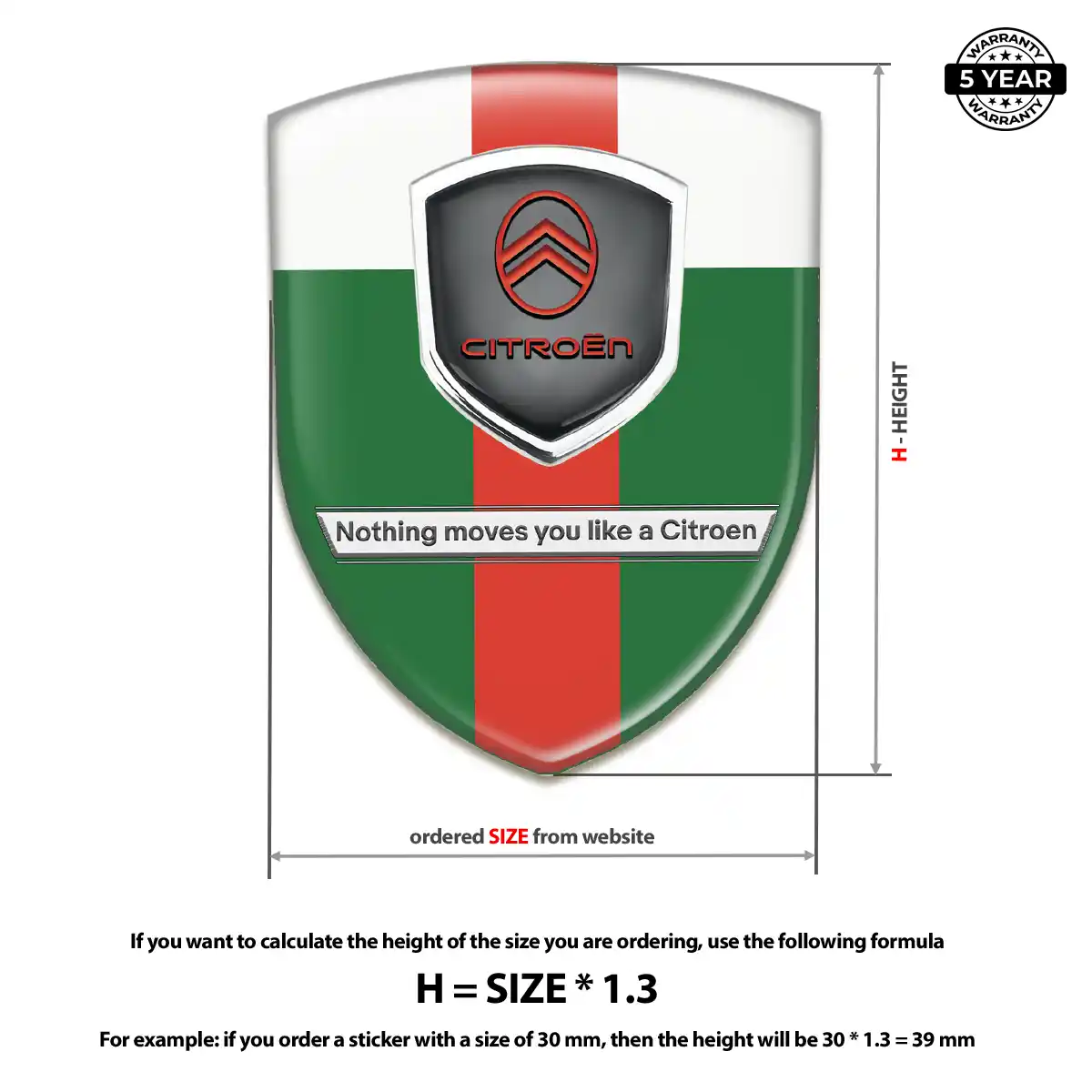Citroen Resin Emblem Sticker Signature Grade