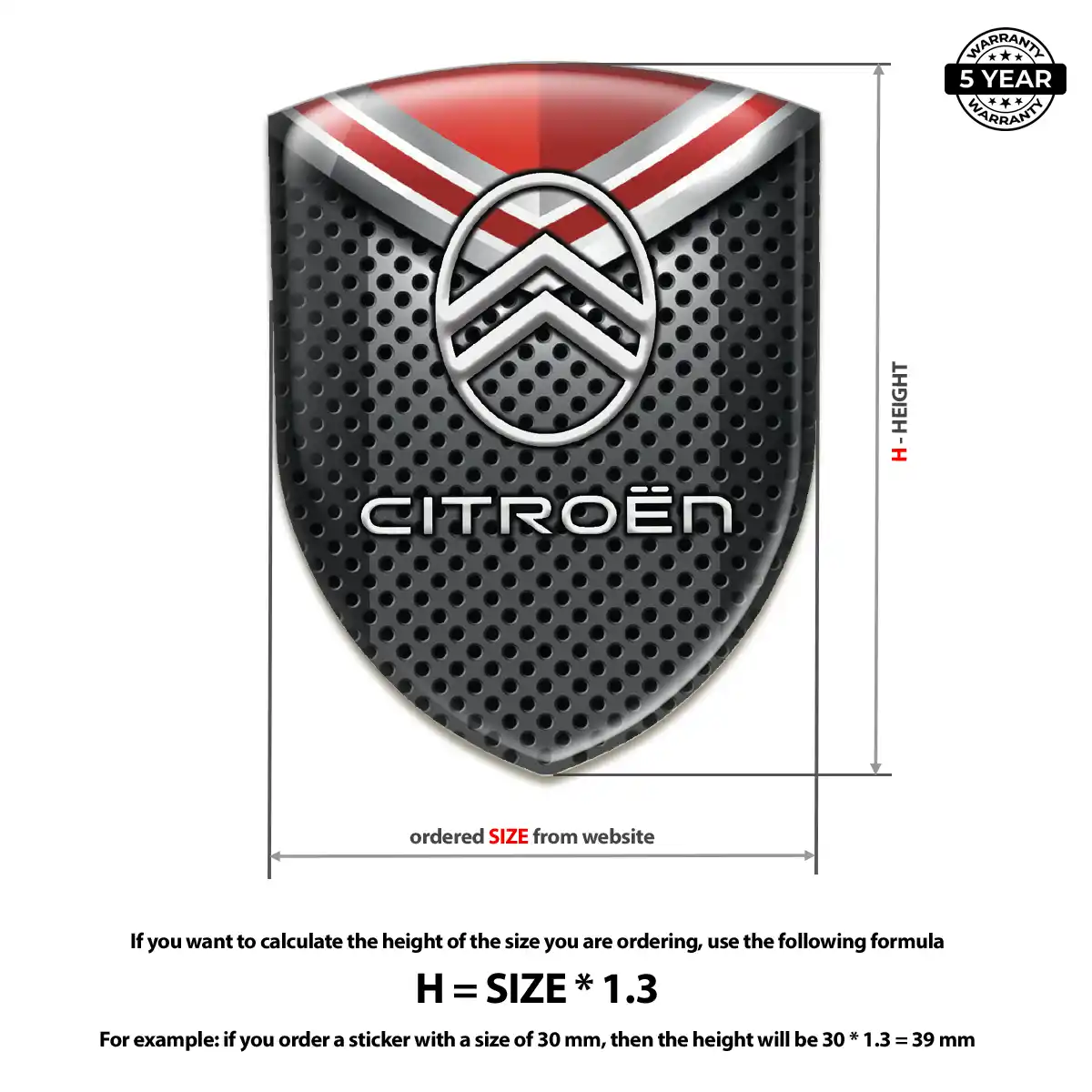 Citroen Resin Emblem Sticker Sleek Style