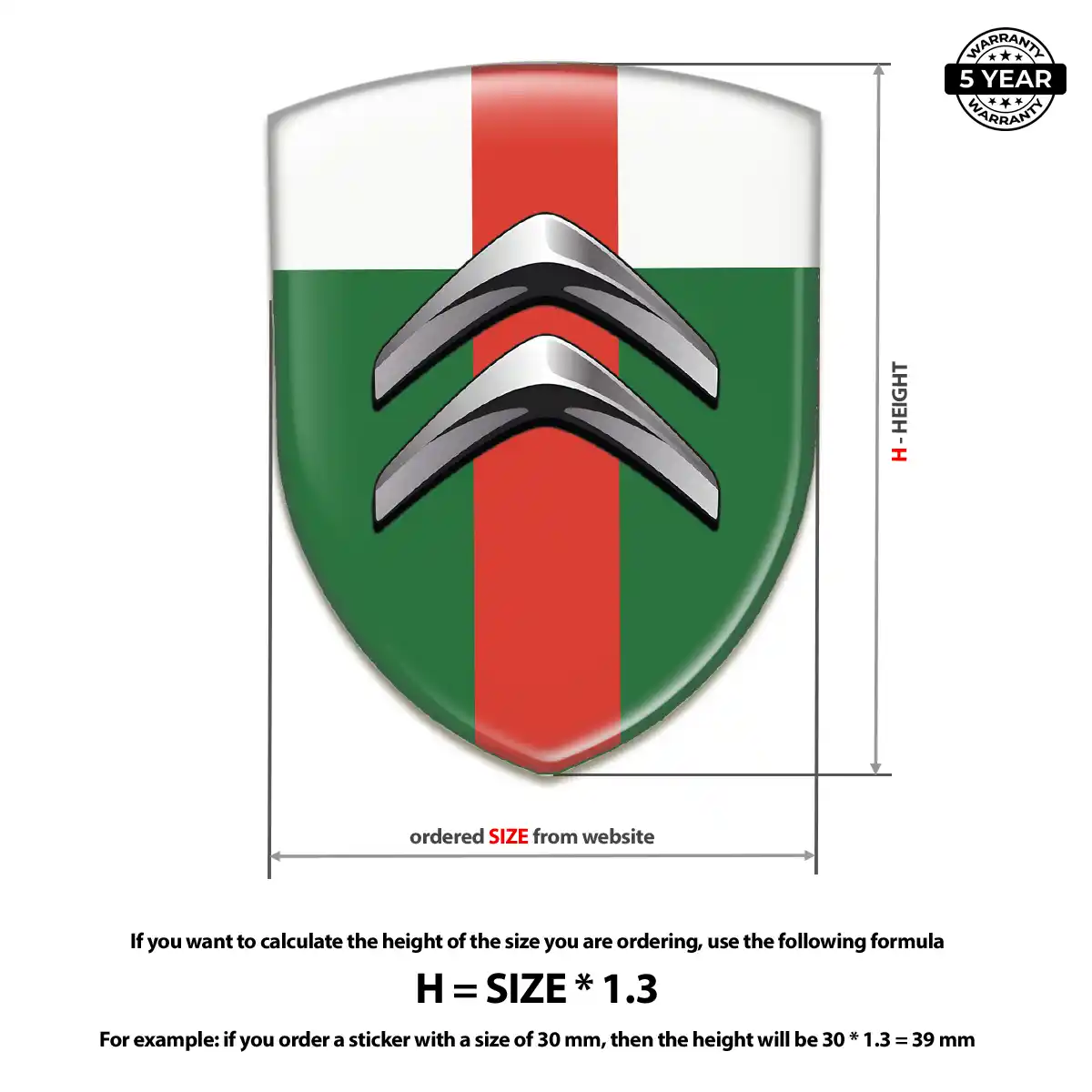 Citroen Self Adhesive Emblem Sticker Elite Finish