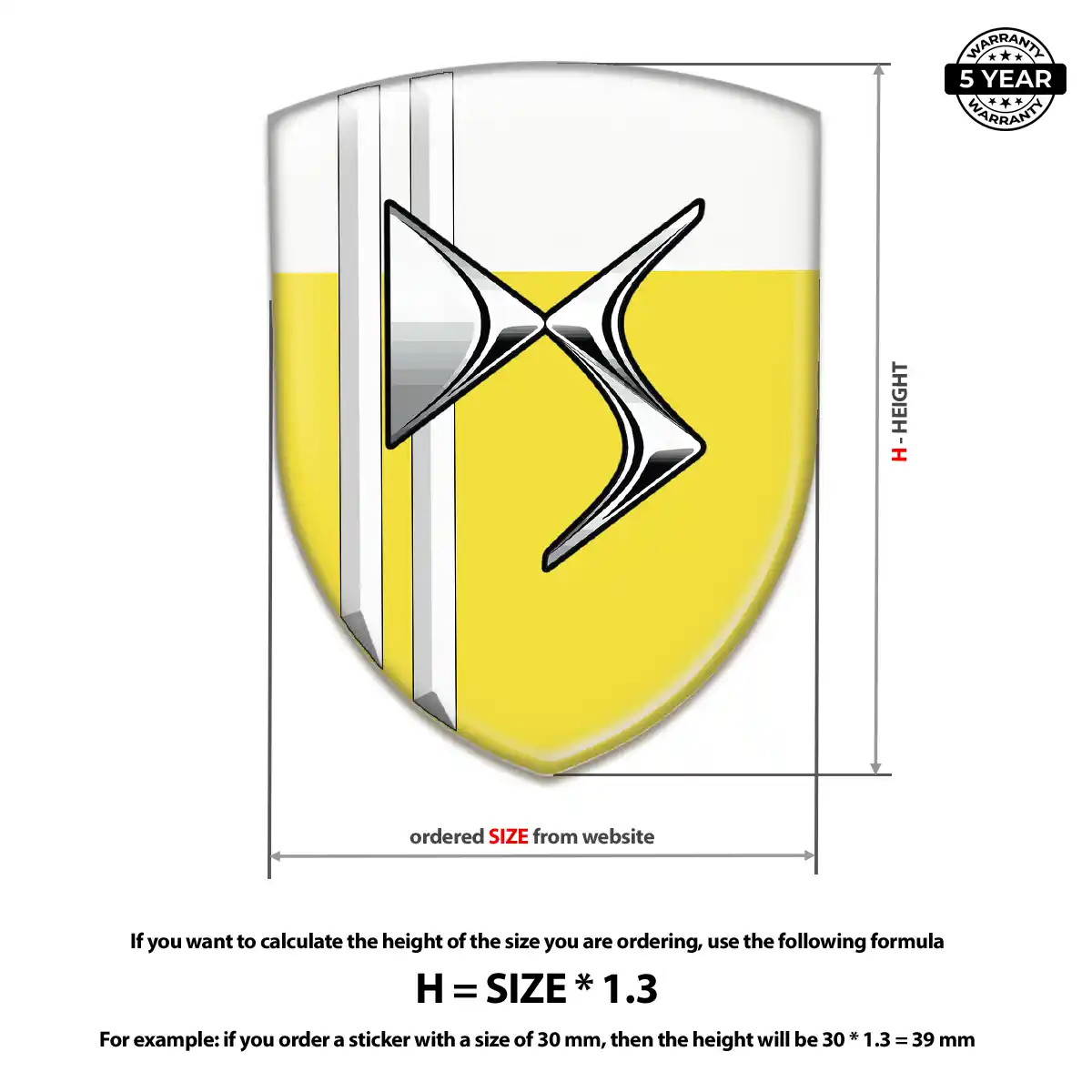 Citroen Self Adhesive Emblem Sticker Interior Elegance