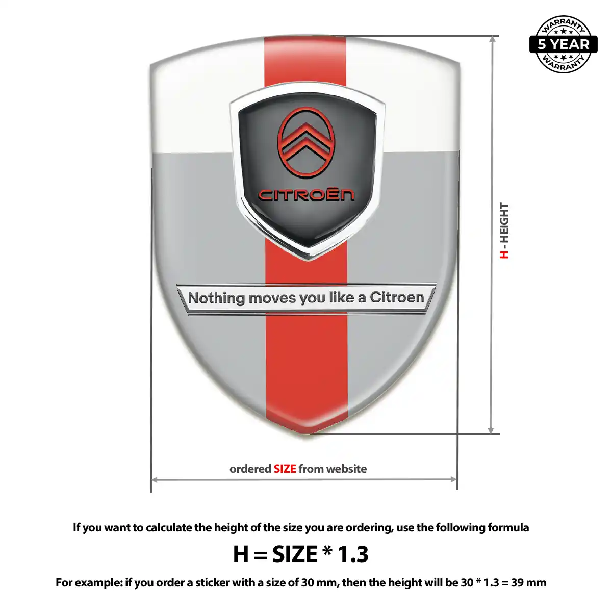 Citroen Self Adhesive Emblem Sticker Noble Edition