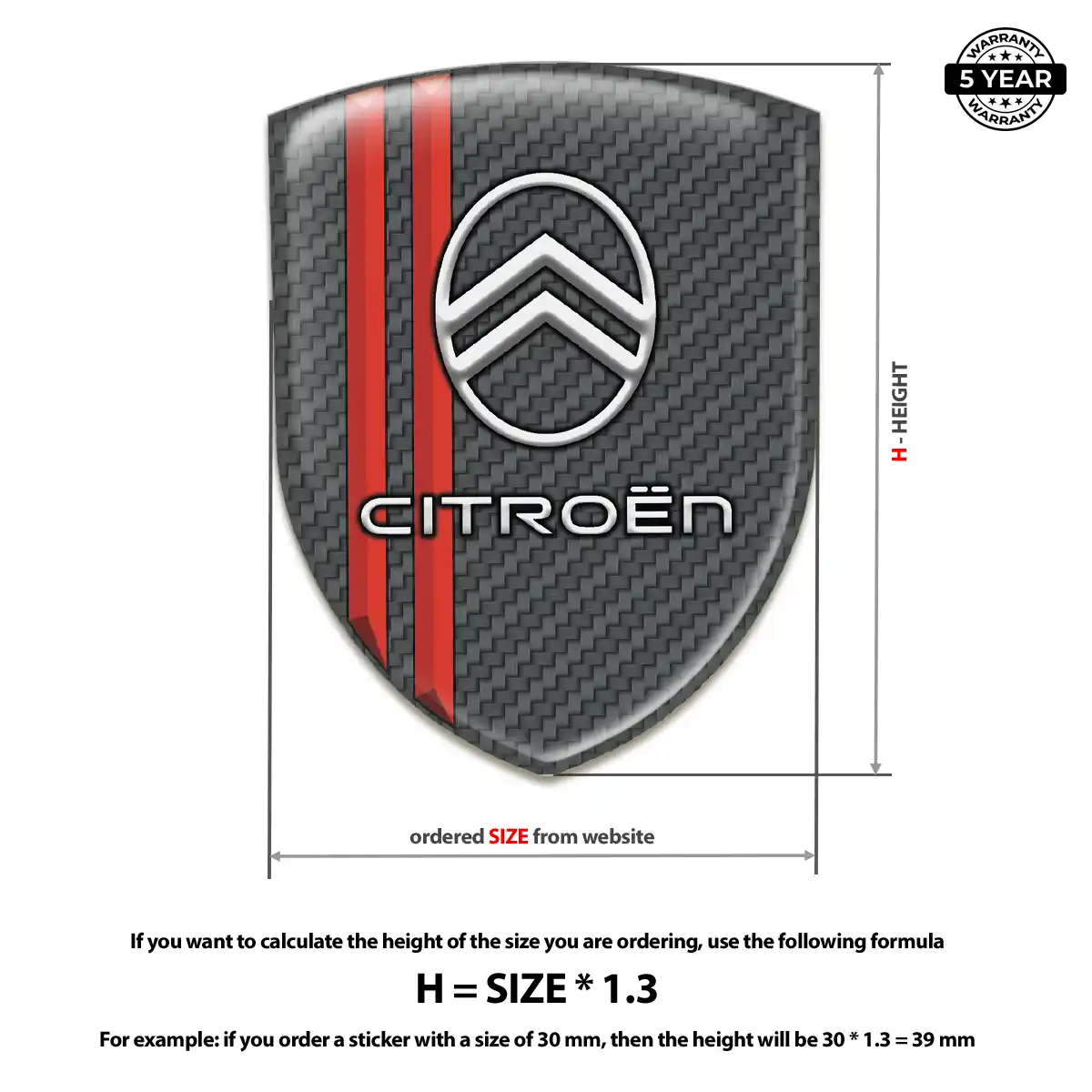 Citroen Self Adhesive Emblem Sticker Opulent Line