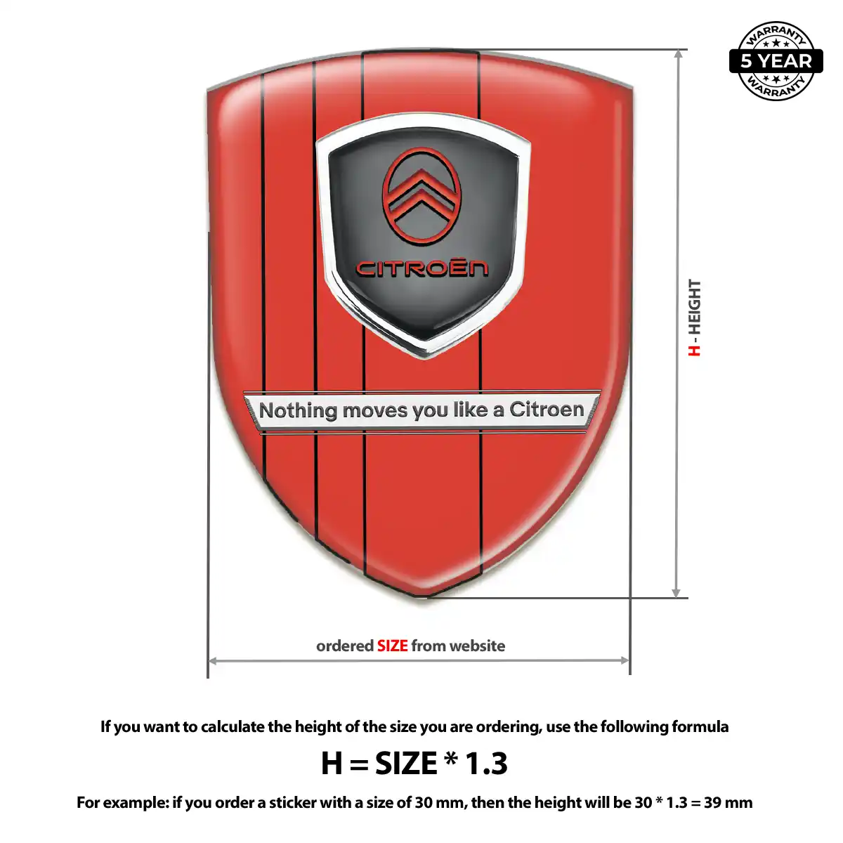 Citroen Self Adhesive Emblem Sticker Prestige Line