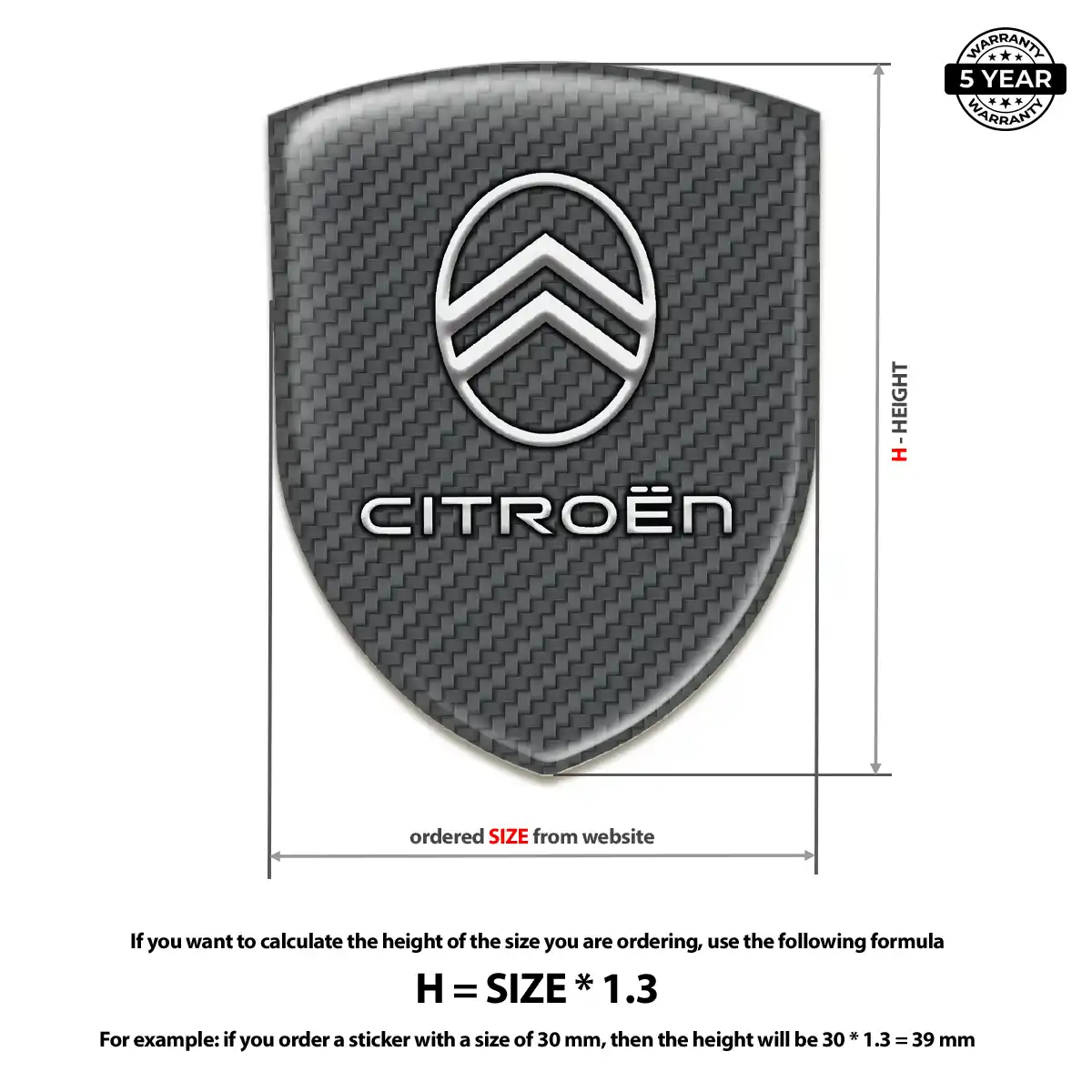 Citroen Self Adhesive Emblem Sticker Refined Design