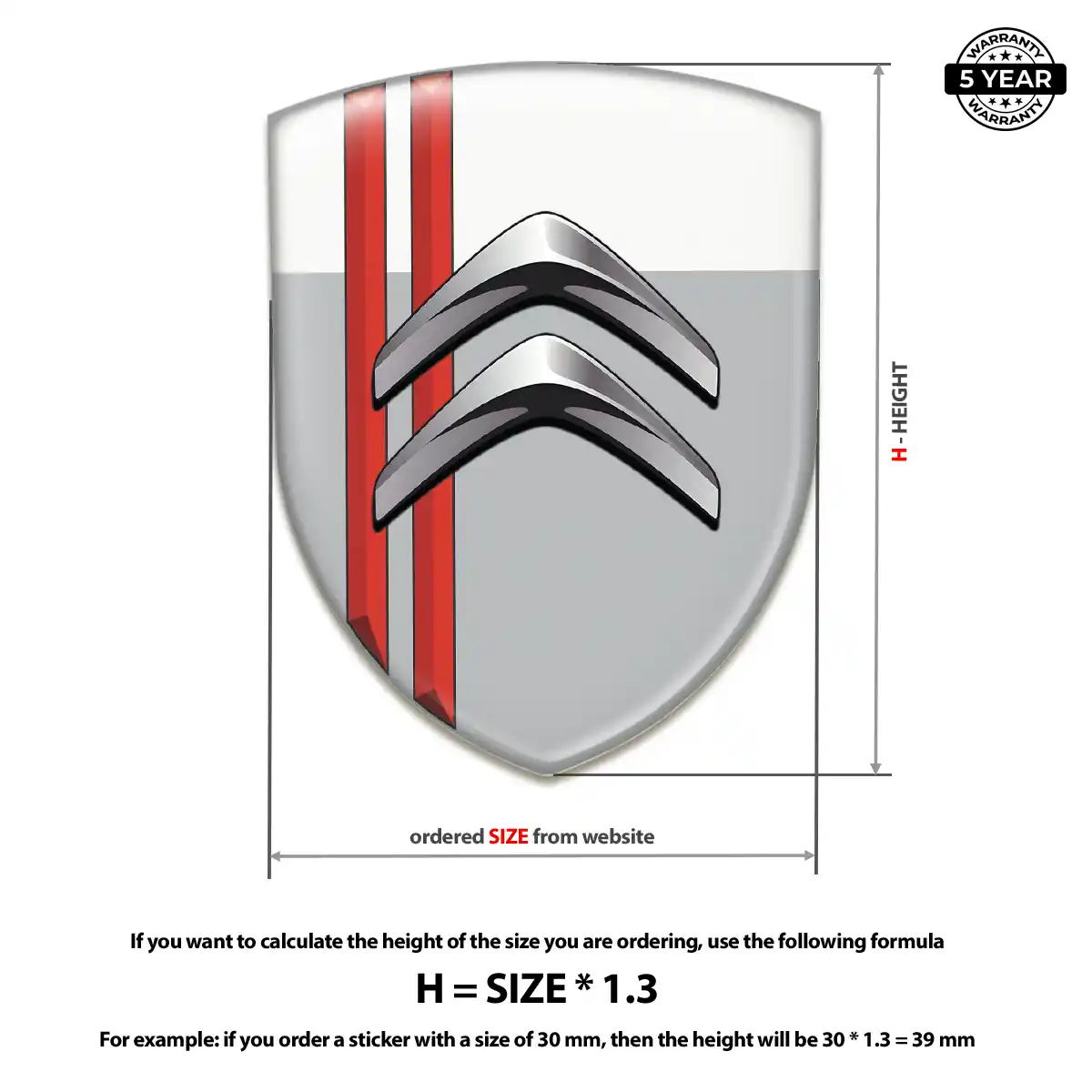 Citroen Self Adhesive Emblem Sticker Resin Elite