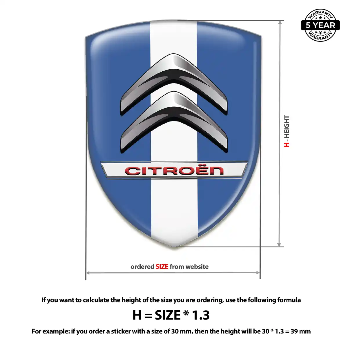 Citroen Self Adhesive Emblem Sticker Superior Craft
