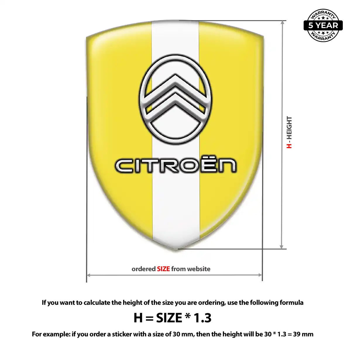 Citroen Silicone Badge Elite Finish
